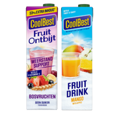 Coolbest fruitdrink of fruitontbijt